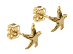 9ct Yellow Gold Plain Star Stud Earrings