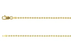 14ct Yellow Gold Plated 2.0mm Ball Chain 18"/45cm Unhallmarked