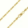 14ct Yellow Gold Plated 3.0mm Bamboo Shaped Bead Chain 18"/45cm Unhallmarked