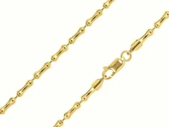 14ct Yellow Gold Plated 3.0mm Bamboo Shaped Bead Chain 18"/45cm Unhallmarked