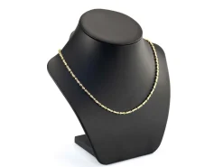 14ct Yellow Gold Plated 3.0mm Bamboo Shaped Bead Chain 18