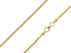 14ct Yellow Gold Plated 2.1mm Box Chain 18"/45cm Unhallmarked