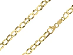 14ct Yellow Gold Plated 5.4mm Diamond Cut Oval Belcher Chain 18"/45cm Unhallmarked