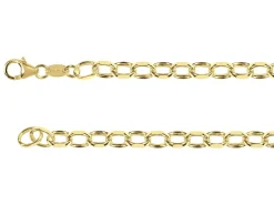 14ct Yellow Gold Plated 5.4mm Diamond Cut Oval Belcher Chain 18"/45cm Unhallmarked