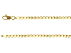 14ct Yellow Gold Plated 3.0mm Diamond Cut Box Chain 18"/45cm Unhallmarked