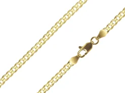 14ct Yellow Gold Plated 3.7mm Diamond Cut Curb Chain 18"/45cm Unhallmarked