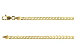 14ct Yellow Gold Plated 3.7mm Diamond Cut Curb Chain 18"/45cm Unhallmarked