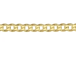 14ct Yellow Gold Plated 3.7mm Diamond Cut Curb Chain 18