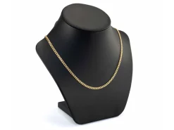 14ct Yellow Gold Plated 3.7mm Diamond Cut Curb Chain 18