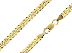 14ct Yellow Gold Plated 5.7mm Diamond Cut Tight Curb Chain 18"/45cm Unhallmarked