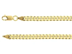 14ct Yellow Gold Plated 5.7mm Diamond Cut Tight Curb Chain 18"/45cm Unhallmarked