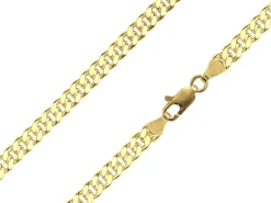 14ct Yellow Gold Plated 4.9mm Diamond Cut Tight Curb Chain 18"/45cm Unhallmarked