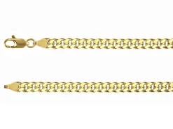 14ct Yellow Gold Plated 4.9mm Diamond Cut Tight Curb Chain 18"/45cm Unhallmarked