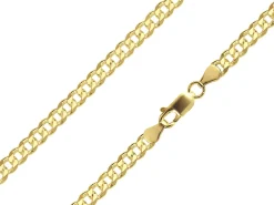 14ct Yellow Gold Plated 4.7mm Diamond Cut Curb Chain 18"/45cm Unhallmarked