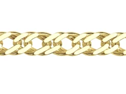 14ct Yellow Gold Plated 6.4mm Diamond Cut Double Rhombus Curb Chain 18