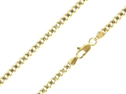 14ct Yellow Gold Plated 3.6mm Diamond Cut Pavé Curb Chain 18"/45cm Unhallmarked
