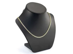 14ct Yellow Gold Plated 3.6mm Diamond Cut Pavé Curb Chain 18