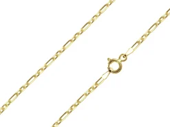 14ct Yellow Gold Plated 2.0mm Diamond Cut Figaro Chain 18"/45cm Unhallmarked