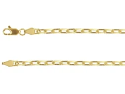 14ct Yellow Gold Plated 3.7mm Diamond Cut Paperclip Chain 18"/45cm Unhallmarked