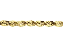 14ct Yellow Gold Plated 3.0mm Diamond Cut Rope Chain 18