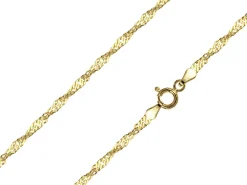 14ct Yellow Gold Plated 2.2mm Diamond Cut Singapore Chain 18"/45cm Unhallmarked