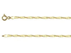 14ct Yellow Gold Plated 2.2mm Diamond Cut Singapore Chain 18"/45cm Unhallmarked
