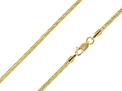 14ct Yellow Gold Plated 2.3mm Diamond Cut Round Snake Chain 18"/45cm Unhallmarked