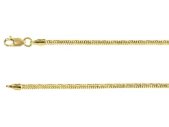 14ct Yellow Gold Plated 2.3mm Diamond Cut Round Snake Chain 18"/45cm Unhallmarked