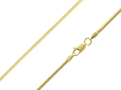 14ct Yellow Gold Plated 1.9mm Diamond Cut Round Snake Chain 18"/45cm Unhallmarked