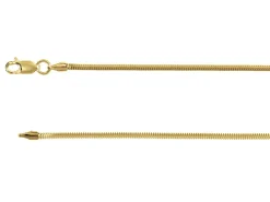 14ct Yellow Gold Plated 1.9mm Diamond Cut Round Snake Chain 18"/45cm Unhallmarked