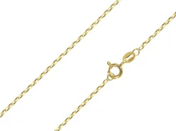 14ct Yellow Gold Plated 1.7mm Diamond Cut Oval Trace Chain 18"/45cm Unhallmarked