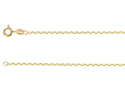 14ct Yellow Gold Plated 1.7mm Diamond Cut Oval Trace Chain 18"/45cm Unhallmarked