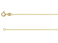 14ct Yellow Gold Plated 1.4mm Diamond Cut Oval Trace Chain 18"/45cm Unhallmarked