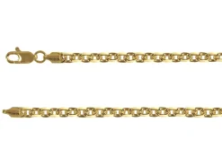 14ct Yellow Gold Plated 3.9mm Diamond Cut Oval Trace Chain 18"/45cm Unhallmarked