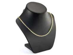 14ct Yellow Gold Plated 3.9mm Diamond Cut Oval Trace Chain 18