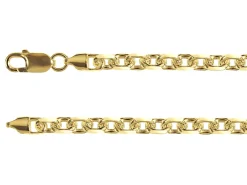 14ct Yellow Gold Plated 5.3mm Diamond Cut Oval Trace Chain 18"/45cm Unhallmarked