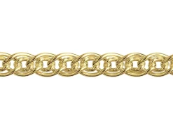 14ct Yellow Gold Plated 2.9mm Double Curb Chain 18