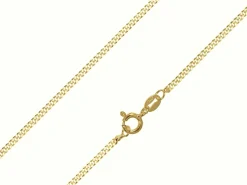 14ct Yellow Gold Plated 1.7mm Flat Filed Curb Chain 18"/45cm Unhallmarked