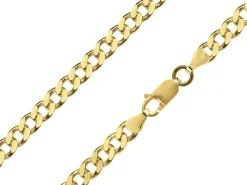 14ct Yellow Gold Plated 5.7mm Flat Filed Curb Chain 18"/45cm Unhallmarked