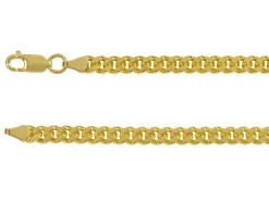 14ct Yellow Gold Plated 5.7mm Flat Filed Curb Chain 18"/45cm Unhallmarked