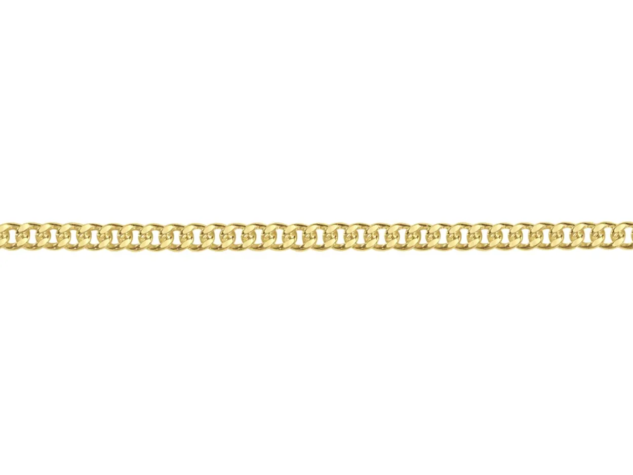 14ct Yellow Gold Plated 1.4mm Flat Filed Curb Chain 18"/45cm Unhallmarked