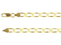 14ct Yellow Gold Plated 5.4mm Flat Filed Open Curb Chain 18"/45cm Unhallmarked