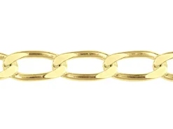 14ct Yellow Gold Plated 5.4mm Flat Filed Open Curb Chain 18