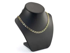 14ct Yellow Gold Plated 5.4mm Flat Filed Open Curb Chain 18