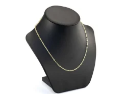 14ct Yellow Gold Plated 2.7mm Flat Filed Figaro Chain 18