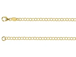 14ct Yellow Gold Plated 3.5mm Flat Filed Round Trace Chain 18"/45cm Unhallmarked
