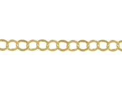 14ct Yellow Gold Plated 3.5mm Flat Filed Round Trace Chain 18