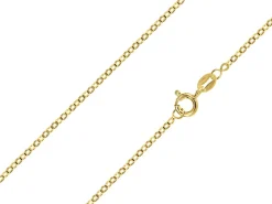 14ct Yellow Gold Plated 1.9mm Flat Filed Oval Trace Chain 18"/45cm Unhallmarked