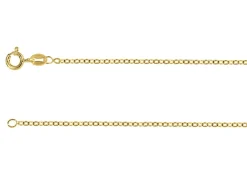 14ct Yellow Gold Plated 1.9mm Flat Filed Oval Trace Chain 18"/45cm Unhallmarked
