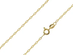 14ct Yellow Gold Plated 1.8mm Flat Filed Oval Trace Chain 18"/45cm Unhallmarked
